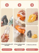 Orange Pet Shampoo Brush Silicone Foaming Massage Comb Dog Cat Bathing Grooming Tool