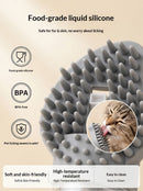 Yellow Pet Shampoo Brush Silicone Foaming Massage Comb Dog Cat Bathing Grooming Tool