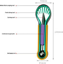 2-Piece Fruit Carving Tool Set Melon Baller Scoop Knife Stainless Steel(Yellow, blue and green)