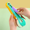 2-Piece Fruit Carving Tool Set Melon Baller Scoop Knife Stainless Steel(Yellow, blue and purple)