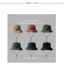 Black Packable Bucket Hat Unisex Wide Brim Foldable Sun Protection Hiking Travel Cap