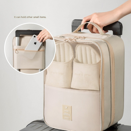 Grey Travel Shoe Bag Portable Luggage Organizer Waterproof Dustproof Shoe Pouch