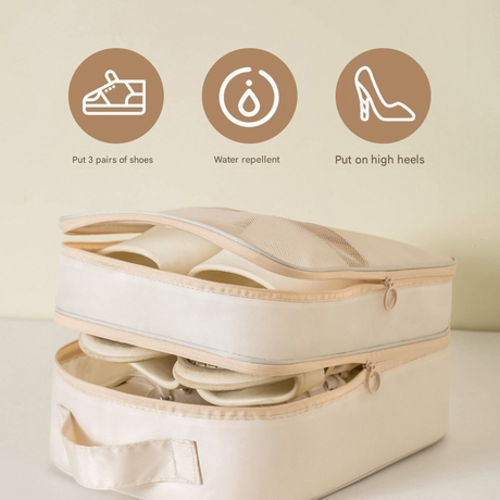 Light blue Travel Shoe Bag Portable Luggage Organizer Waterproof Dustproof Shoe Pouch