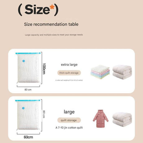 Vacuum Compression Storage Bags 6 Piece Set with Hand Pump for Clothes Bedding Travel