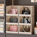 White Wardrobe Storage Organizers 2 Piece Set High & Low Pull-Out Drawer Style for Clothes