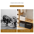 Black Foldable Fabric Shoe Storage Box with Compartments Dustproof Moistureproof