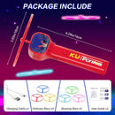 Red LED Light Up Flying Disc Cat Toy Interactive UFO Launcher with Replacement Discs