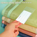 Morandi blue Double Layer Mesh File Bag with Handle Large Capacity Student Subject Organizer