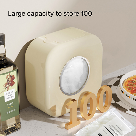 Cream white Wall Mounted Plastic Wrap Dispenser Storage Box with 200 Preservation Films