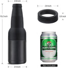 3-in-1 Beer Bottle Insulated Tumbler and Can Cooler with Bottle Opener – Double Wall Stainless Steel Soda Can Insulator & Holder for Car Outdoor Beverage Storage, 12oz White