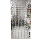 Silver 3D Shimmer Foil Fringe Square Cube Curtain (2 PCS) – 1m x 2m Self-Adhesive Metallic Backdrop for Birthdays, Weddings, and Party Wall Decor