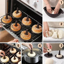 Silicone Donut Baking Mould for Homemade Baking - Heat Range -30℃ to 230℃, Non Stick Pastry Pans with Perforated Base & Cone Centre (6pcs Coffee)