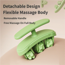 Green Multifunctional Ring Massage Roller with Detachable Handles - Dual Row 11 Wheel Manual Massager for Full Body Muscle Relief, 180 Degree Flexible Adjustable Width