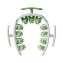 Green and White Multifunctional Ring Massage Roller with Detachable Handles - Dual Row 11 Wheel Manual Massager for Full Body Muscle Relief, 180 Degree Flexible Adjustable Width