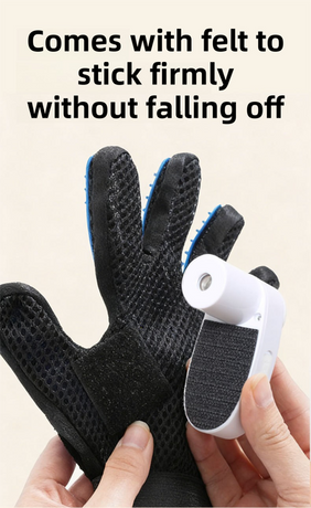 Black Blue Pet Grooming Spray Glove with White Detachable Typec Mister - TPR Soft Deshedding & Massage Brush Glove for Cats and Dogs, Anti Static Spray to Reduce Flying Fur and Easy to Clean