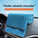 Blue Microfiber Car Cleaning Towel (35 x 75 CM) and 20L Foldable Self Standing Water Bucket (Include Zipper Bag) Combo Set - Super Absorbent and Scratch Free for Car Detailing Drying and Home Cleaning