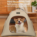 Green All-Weather Portable Pet Tent with Dual-Sided Cushion & Insect-Proof Mesh – M Size 50 x 50 x 45 cm, Waterproof & Sun-Proof Outdoor Four Corner Dome Kennel for Dogs & Cats Travel Camping