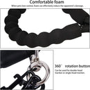 Black 3-in-1 No-Tangle Dog Leash for 1-3 Small Large Dogs – Heavy Duty 360° Swivel Bungee Coupler with Reflective Nylon Braid & Padded Handle