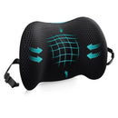 Black Ergonomic Memory Foam Lumbar Support Pillow and Back Cushion - Big Ear Contoured Design, Breathable Cover & Adjustable Strap for Office Car Seats, 17.9 x 10.23 x 4.33"
