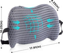 Black Ergonomic Memory Foam Lumbar Support Pillow and Back Cushion - Big Ear Contoured Design, Breathable Cover & Adjustable Strap for Office Car Seats, 17.9 x 10.23 x 4.33"