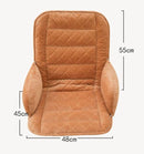 Black and Grey Premium Quilted Plush Integrated Seat Cushion & Backrest – Thickened Lumbar Support Pad with Detachable Armrests, Secure Buckle and Washable Cover for Office Chair Long Sitting