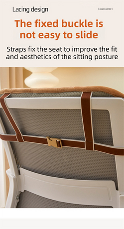 Pink Premium Quilted Plush Integrated Seat Cushion & Backrest – Thickened Lumbar Support Pad with Detachable Armrests, Secure Buckle and Washable Cover for Office Chair Long Sitting
