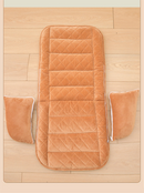 Grey Premium Quilted Plush Integrated Seat Cushion & Backrest – Thickened Lumbar Support Pad with Detachable Armrests, Secure Buckle and Washable Cover for Office Chair Long Sitting