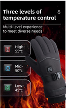Winter 3 Level Intelligent Heated Gloves with Touchscreen Fingertip & Protective Shell - Waterproof Thermal Gloves for Skiing & Outdoor Sports, 360° All-Finger + Hand's Back Large Heating Coverage (Battery Operated)