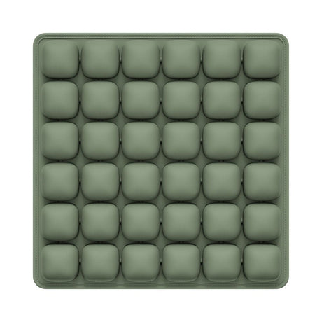 Dark Green Portable 3D Aircell Travel Inflatable Seat Cushion with Built-in Pump – 36 Airbags Ergonomic Pressure Relief Pad with Lycra Cover & Non-Slip Base for Office Car Flight Long Sitting