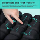 Dark Green Portable 3D Aircell Travel Inflatable Seat Cushion with Built-in Pump – 36 Airbags Ergonomic Pressure Relief Pad with Lycra Cover & Non-Slip Base for Office Car Flight Long Sitting