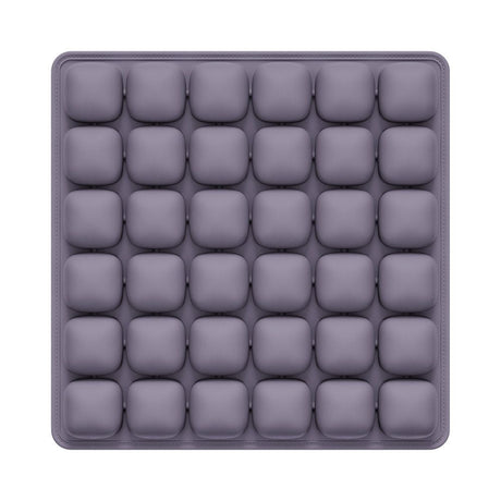 Purple Portable 3D Aircell Travel Inflatable Seat Cushion with Built-in Pump – 36 Airbags Ergonomic Pressure Relief Pad with Lycra Cover & Non-Slip Base for Office Car Flight Long Sitting