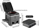 Portable Travel Toilet with Integrated Dual Storage Wings & Odor-Proof Lid – Ergonomic Reusable Foldable Commode with 12.7cm Folding Height for Car Travel & Outdoor Use (Black Grey)