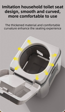 Portable Travel Toilet with Integrated Dual Storage Wings & Odor-Proof Lid – Ergonomic Reusable Foldable Commode with 12.7cm Folding Height for Car Travel & Outdoor Use (Black Grey)