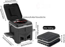 Portable Travel Toilet with Integrated Dual Storage Wings & Odor-Proof Lid – Ergonomic Reusable Foldable Commode with 12.7cm Folding Height for Car Travel & Outdoor Use (Black)