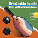 Lightweight 9-Ply Hard Basswood Pickleball Paddle Set with Curved Stripes Design - 4 Durable Paddles + 4 Balls + Ball Mesh Bag + Carrying Backpack for Indoor & Outdoor Play - Professional Size Construction, Breathable Non-Slip Grip