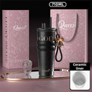 710ML Black Luxury Gradient Textured Aurora Starry Night Insulated Travel Mug (Bow Pendant Gift Box) – Ceramic Liner Car Coffee Tumbler with Pop-Up Straw Dual Lid, Sinking Tea Infuser Ball and Cup Sleeve