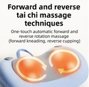 Blue Wireless Rechargeable Cervical & Lumbar Massager Pillow with 4 High/Low Massage Points, 42°C Constant Heat, 3 Speeds and Adjustable Strap – Multifunctional Shiatsu Back Massage Cushion for Neck Waist Shoulder Relief