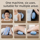 Grey Wireless Rechargeable Cervical & Lumbar Massager Pillow with 4 High/Low Massage Points, 42°C Constant Heat, 3 Speeds and Adjustable Strap – Multifunctional Shiatsu Back Massage Cushion for Neck Waist Shoulder Relief