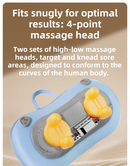Grey Wireless Rechargeable Cervical & Lumbar Massager Pillow with 4 High/Low Massage Points, 42°C Constant Heat, 3 Speeds and Adjustable Strap – Multifunctional Shiatsu Back Massage Cushion for Neck Waist Shoulder Relief