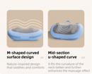 Grey Wireless Rechargeable Cervical & Lumbar Massager Pillow with 4 High/Low Massage Points, 42°C Constant Heat, 3 Speeds and Adjustable Strap – Multifunctional Shiatsu Back Massage Cushion for Neck Waist Shoulder Relief