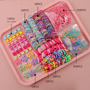 875-Piece Cute Hair Accessories Gift Set with Elastic Rubber Bands & Hair Clips Organizer Box - Perfect Gift for Girls