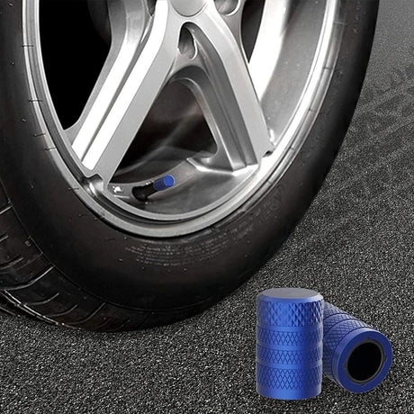 4-Pack Black Aluminum Car Tyre Valve Stem Caps – Heavy Duty Dustproof Air Valve Covers with Internal Anti-Seize Plastic Lining for Cars SUVs Trucks