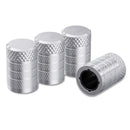 4-Pack Silver Aluminum Car Tyre Valve Stem Caps - Heavy Duty Dustproof Air Valve Covers with Internal Anti-Seize Plastic Lining for Cars SUVs Trucks