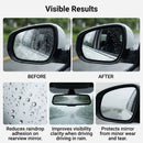 4 Set of Car Rearview Mirror HD Rainproof Film with Complete Installation Tool Kit – Anti Fog Waterproof Protective Shield Sticker, Hydrophobic Glare-Reducing Clear Membrane