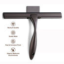 Silver Stainless Steel Glass Squeegee for Car Windshield & Countertop – 10 inch Hydrophobic Window Cleaner & Squeegee Blade with Adhesive Holder Hook
