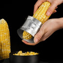 2-Pack Premium Stainless Steel Manual Corn Thresher Peeler and Cob Cutter with Safe Hidden Dual-Head Serrated Blades & Non-Slip Grip, Round & Triangle Model