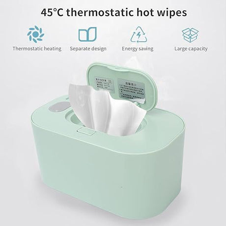 Pink Portable USB Baby Wipe Warmer with LED Display and Top-Heating Moisture Protection – Intelligent Constant Temp Dispenser Case for Travel and Home