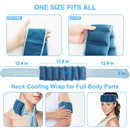 Blue and Grey Reusable Evaporative Physical Cooling Scarf – Long Ice Neck Wrap Bandana with Hydrogel Crystals for Outdoor Sports, Fitness & Heatwave Alleviation