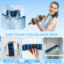 Green and Grey Reusable Evaporative Physical Cooling Scarf – Long Ice Neck Wrap Bandana with Hydrogel Crystals for Outdoor Sports, Fitness & Heatwave Alleviation