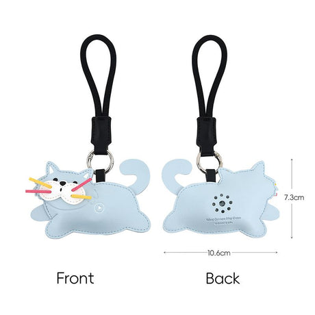 3-Pack Pet Squeeze Meow Sounding Keychain Pendants Set(Blue Cat & Green Frog & Shiba Inu) – Eco-Friendly Leather Cat and Dog Bag Charm for Stress Relief, Backpack Decor and Gift Giving